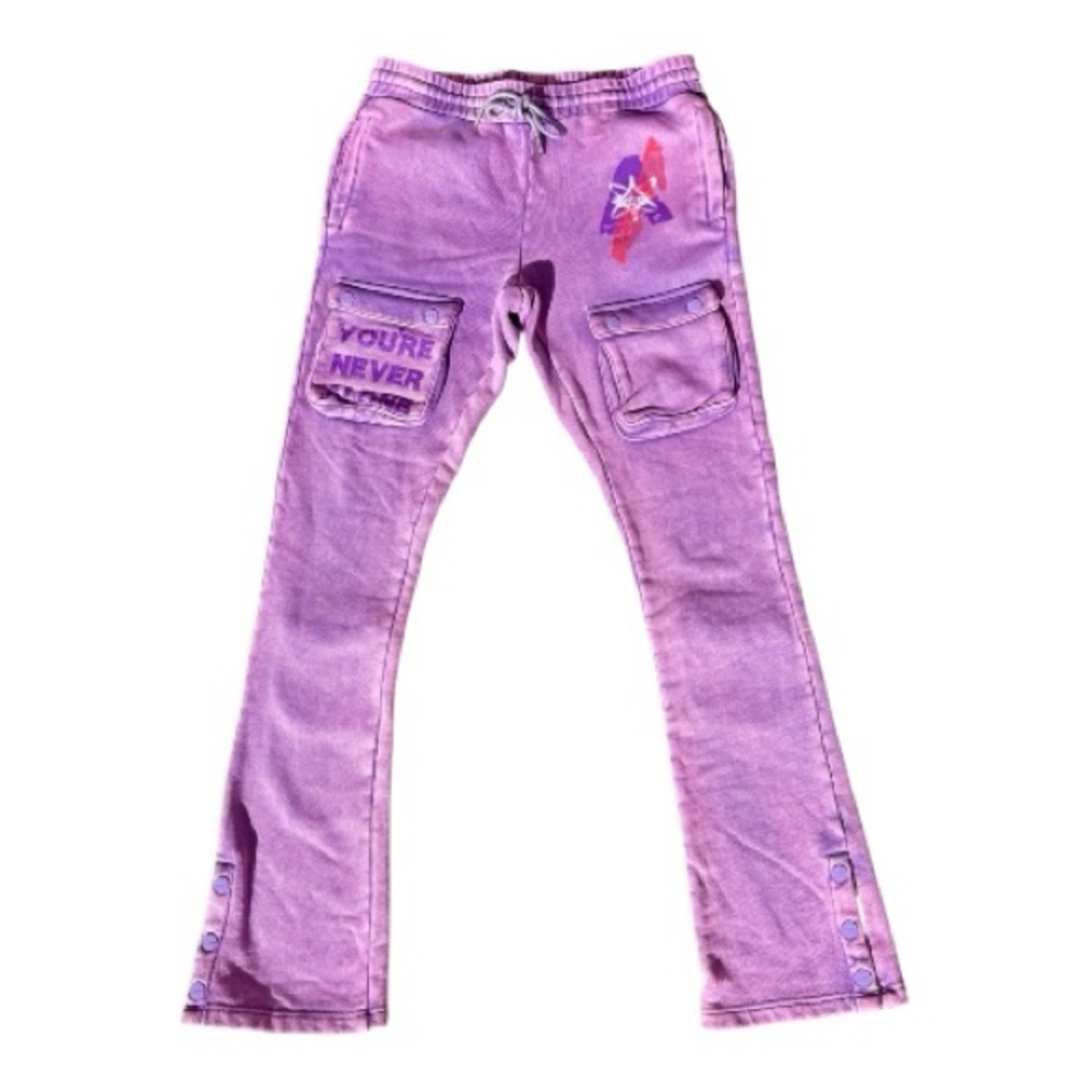 Aologne Street Wear Lavender Cargo Sweats - Stand Alone NWT Size L